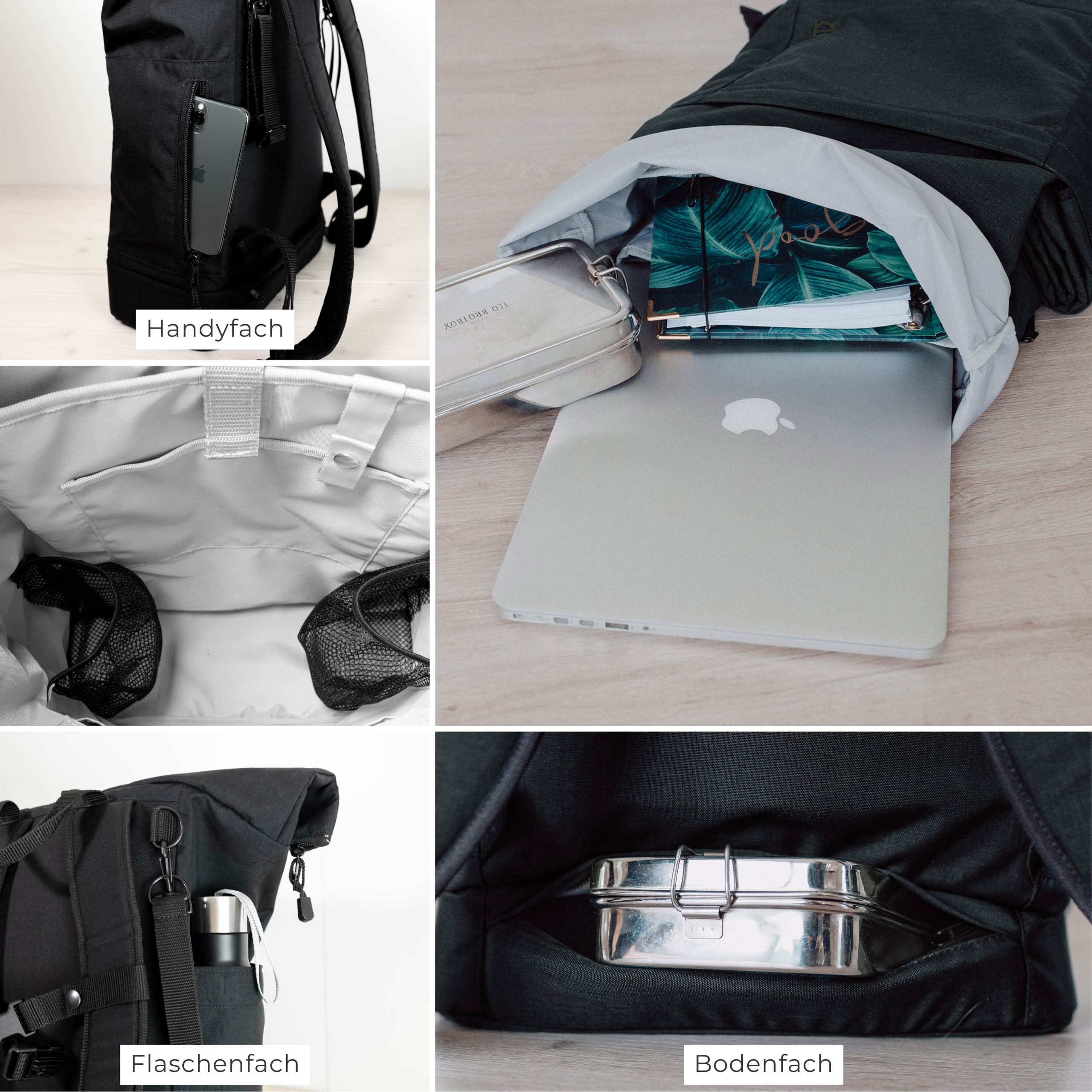 Familienrucksack Hugo - schwarz
