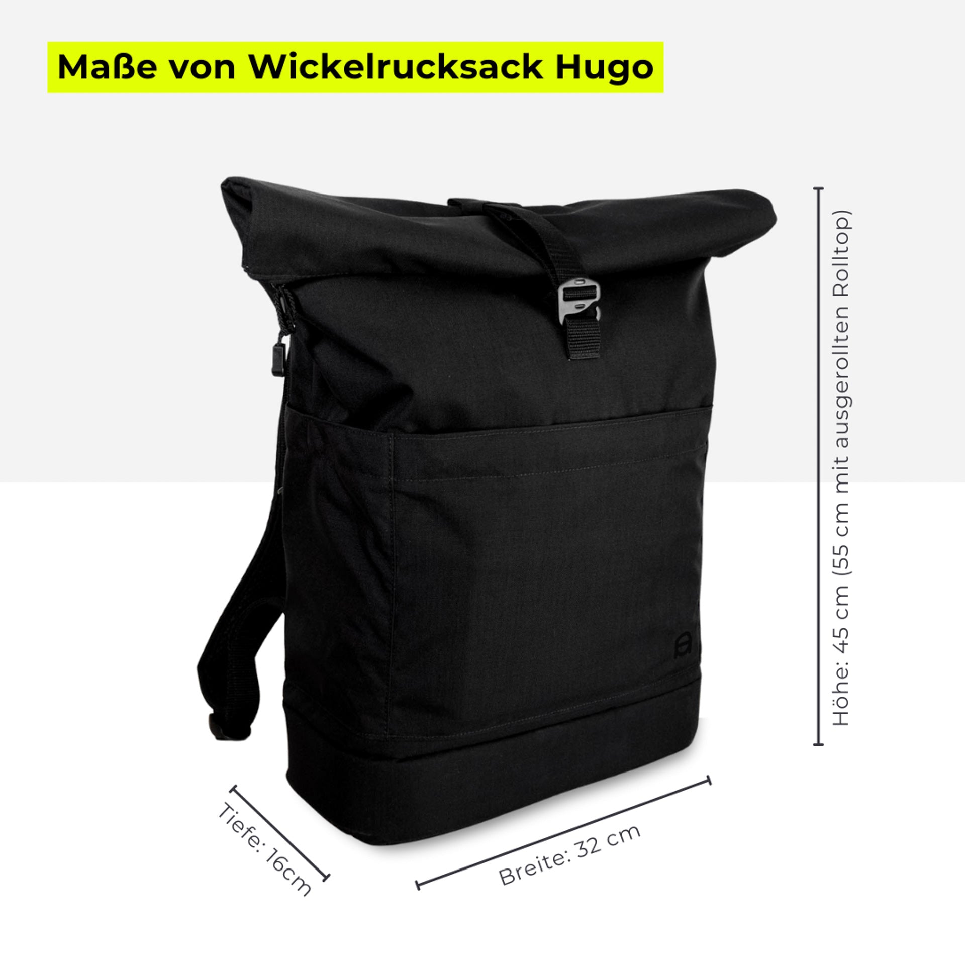 Familienrucksack Hugo - schwarz