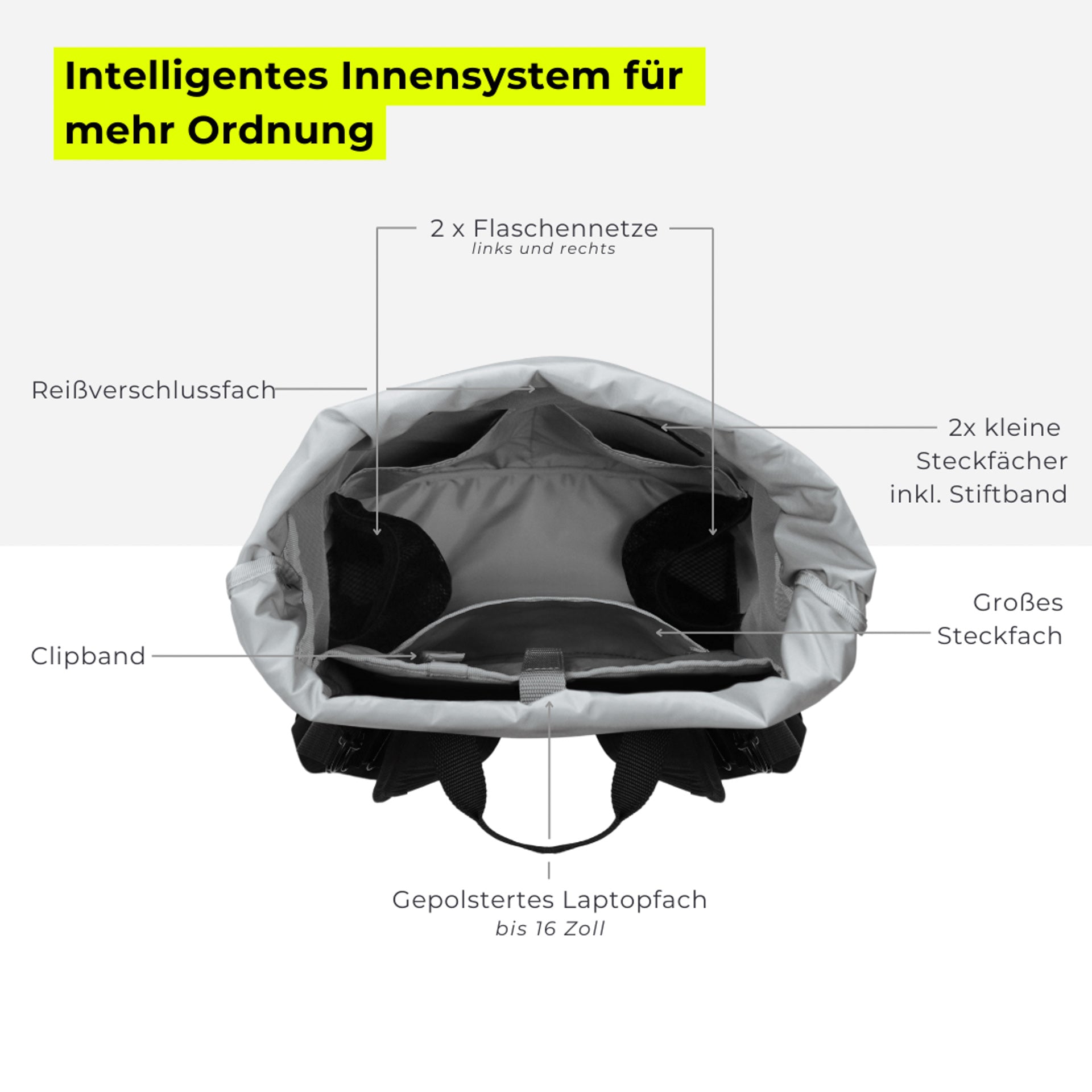 Familienrucksack Hugo - schwarz
