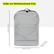 Diaper backpack Fritz - light gray