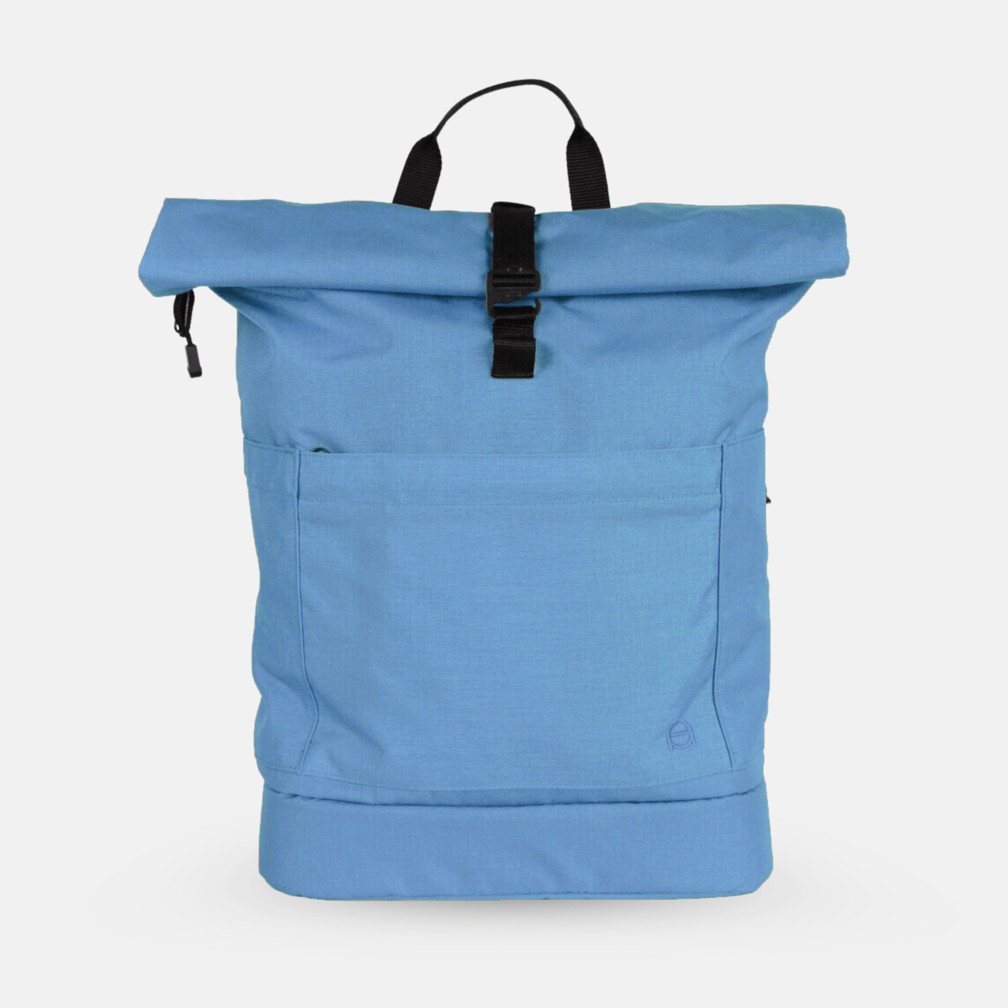 Nachhaltig und fair produzierter Wickelrucksack aus blauer Cordura von Anna und oskar. Inklusive Kinderwagenaufhängung, Wetbag und Brustgurt.